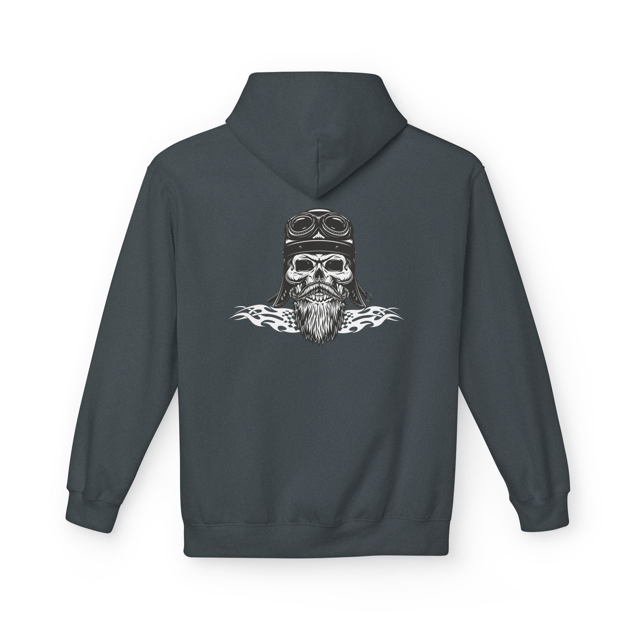 Aviator Skull Hoodie — Vintage Pilot Skull with Goggles & Beard Back