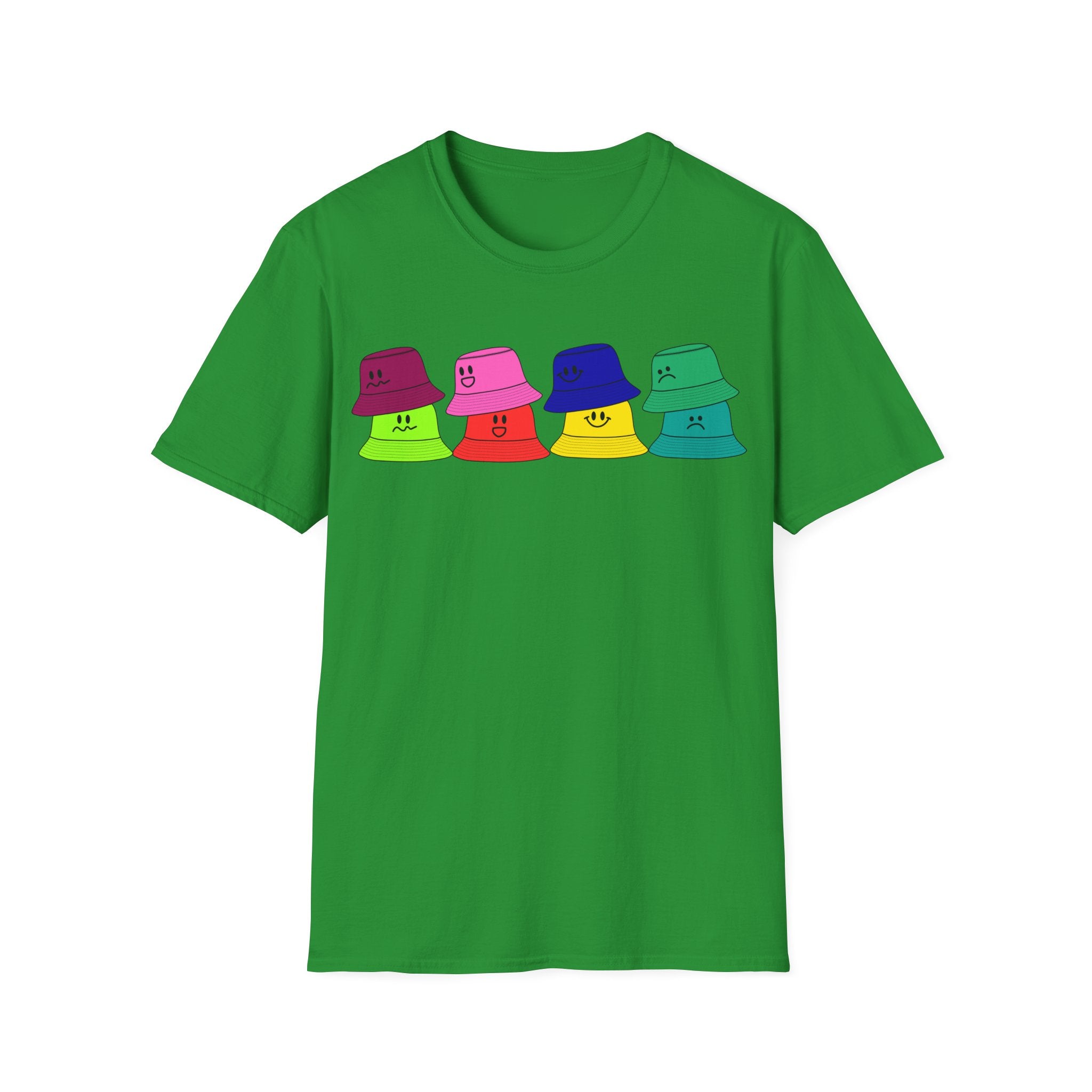 Bucket Hat  T-Shirt — Colorful Smiley Hats