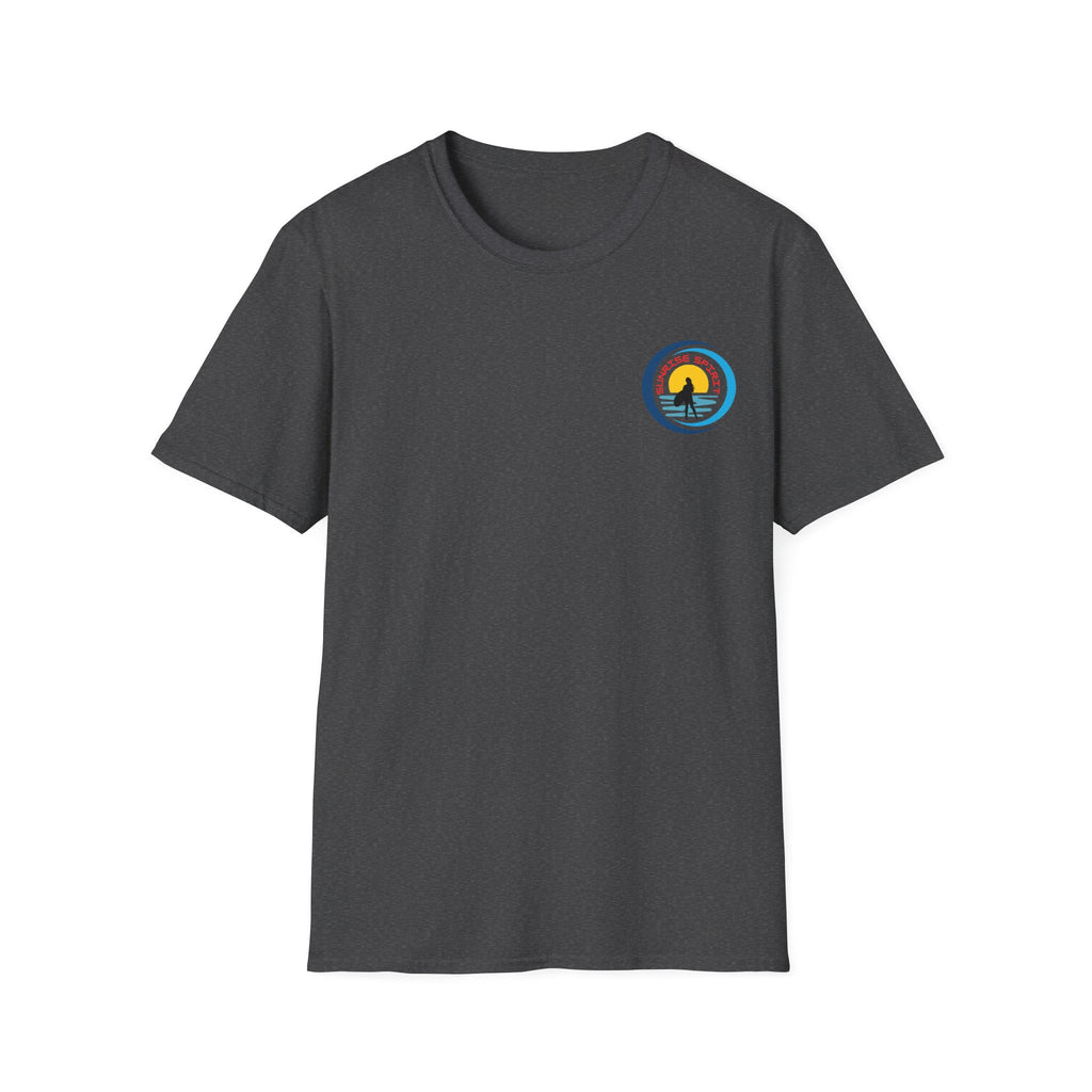 Sunset Surfing Women T-Shirt — Female Surfer Looking Into Sunset
