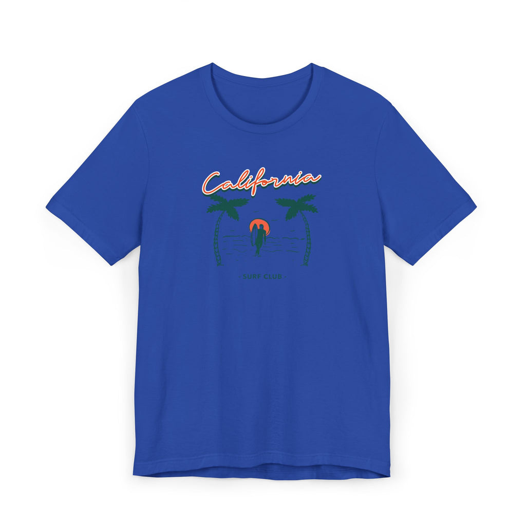 Surf Club T-Shirt — Retro Palm Trees & Surfer