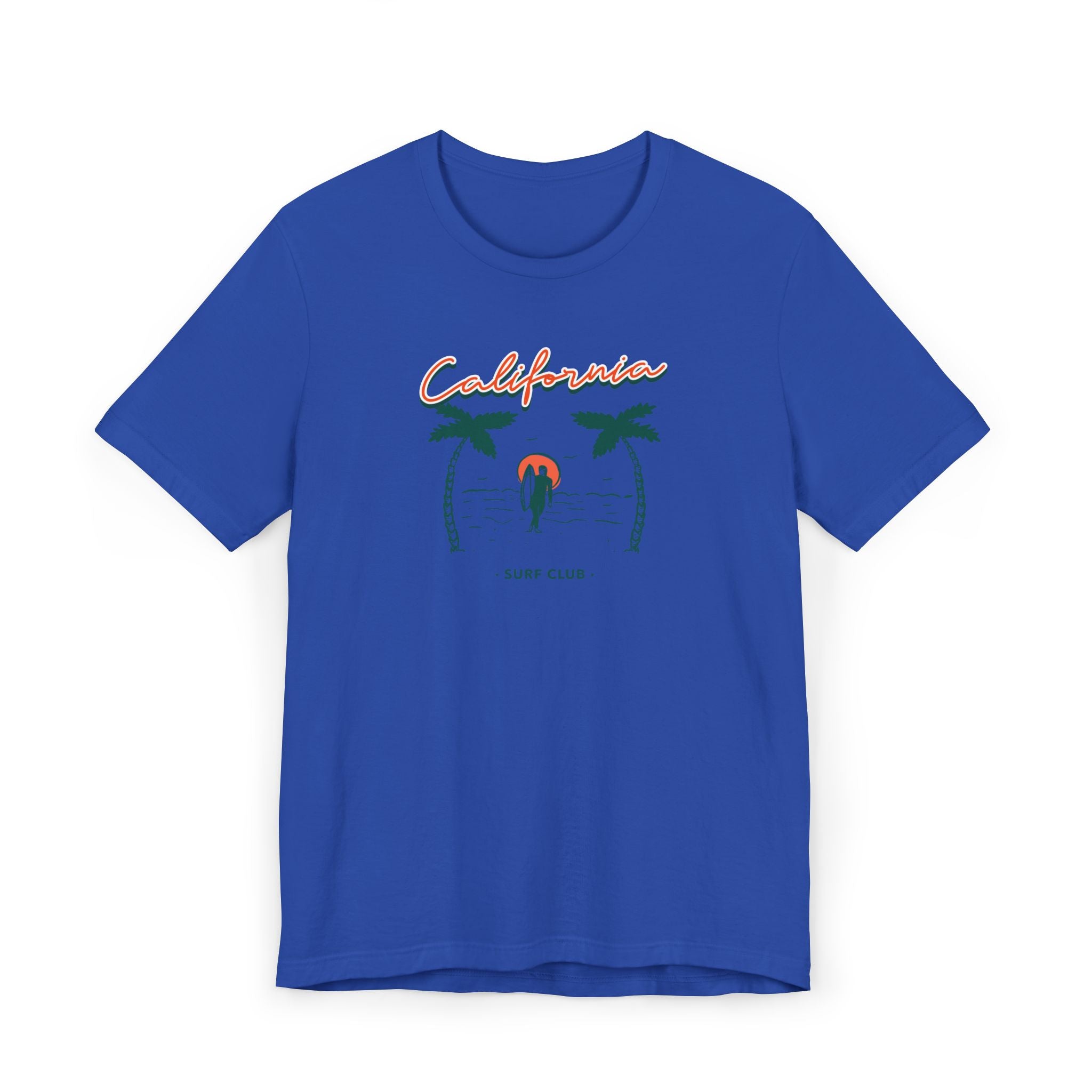 Surf Club T-Shirt — Retro Palm Trees & Surfer