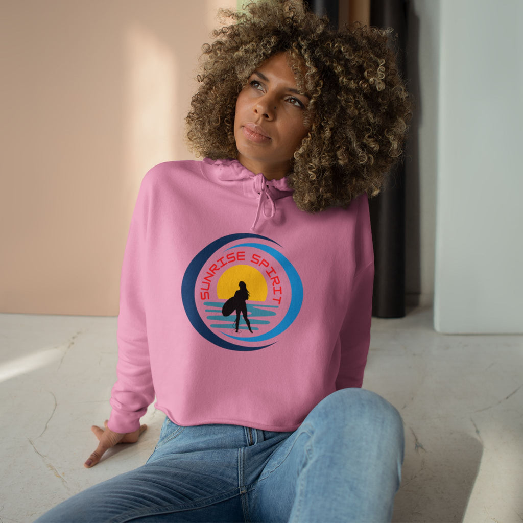 Crop Hoodie — Sunrise Spirit Surfer