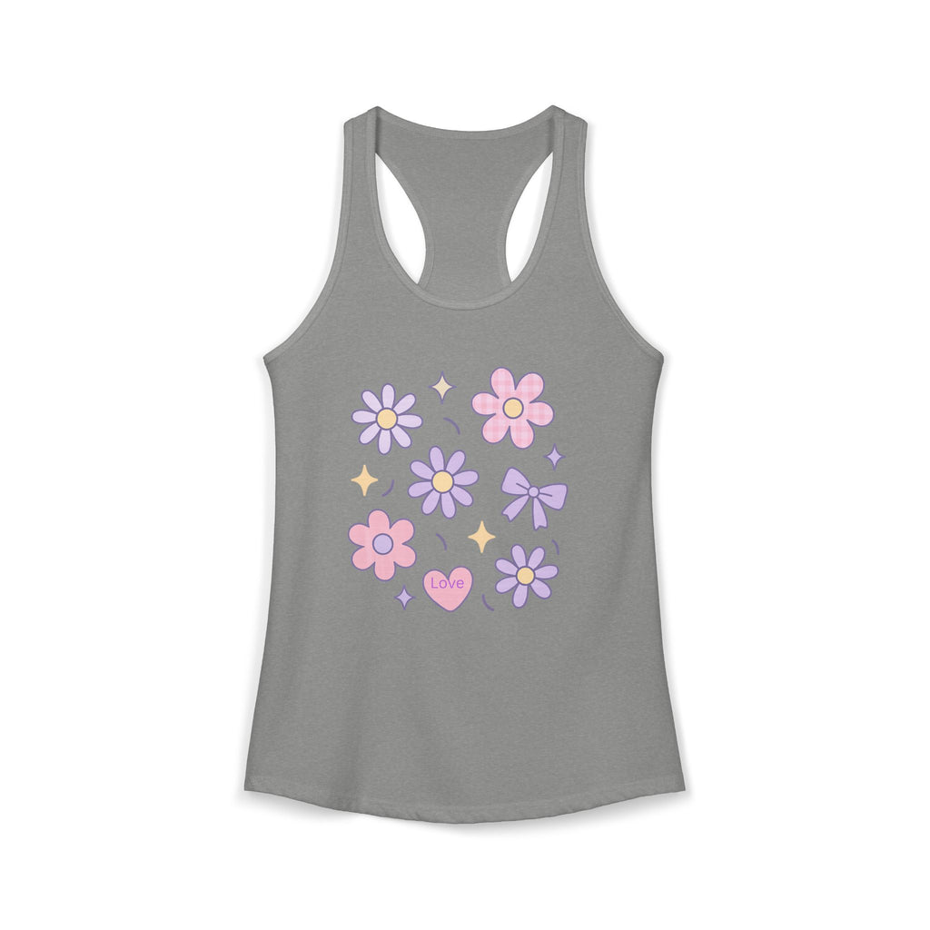 Women's Ideal Racerback Tank Flower Love