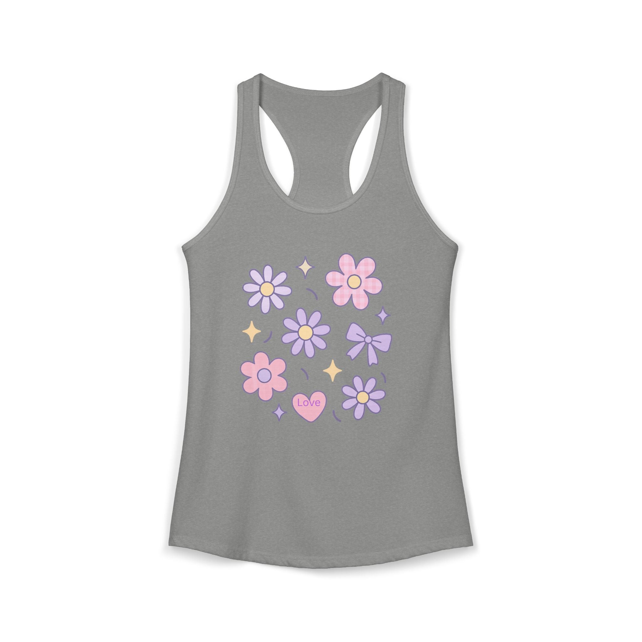 Women's Ideal Racerback Tank Flower Love