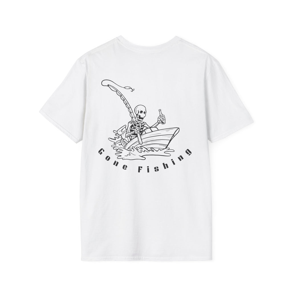 Skeleton Fishing Drunk in a Boat T-Shirt