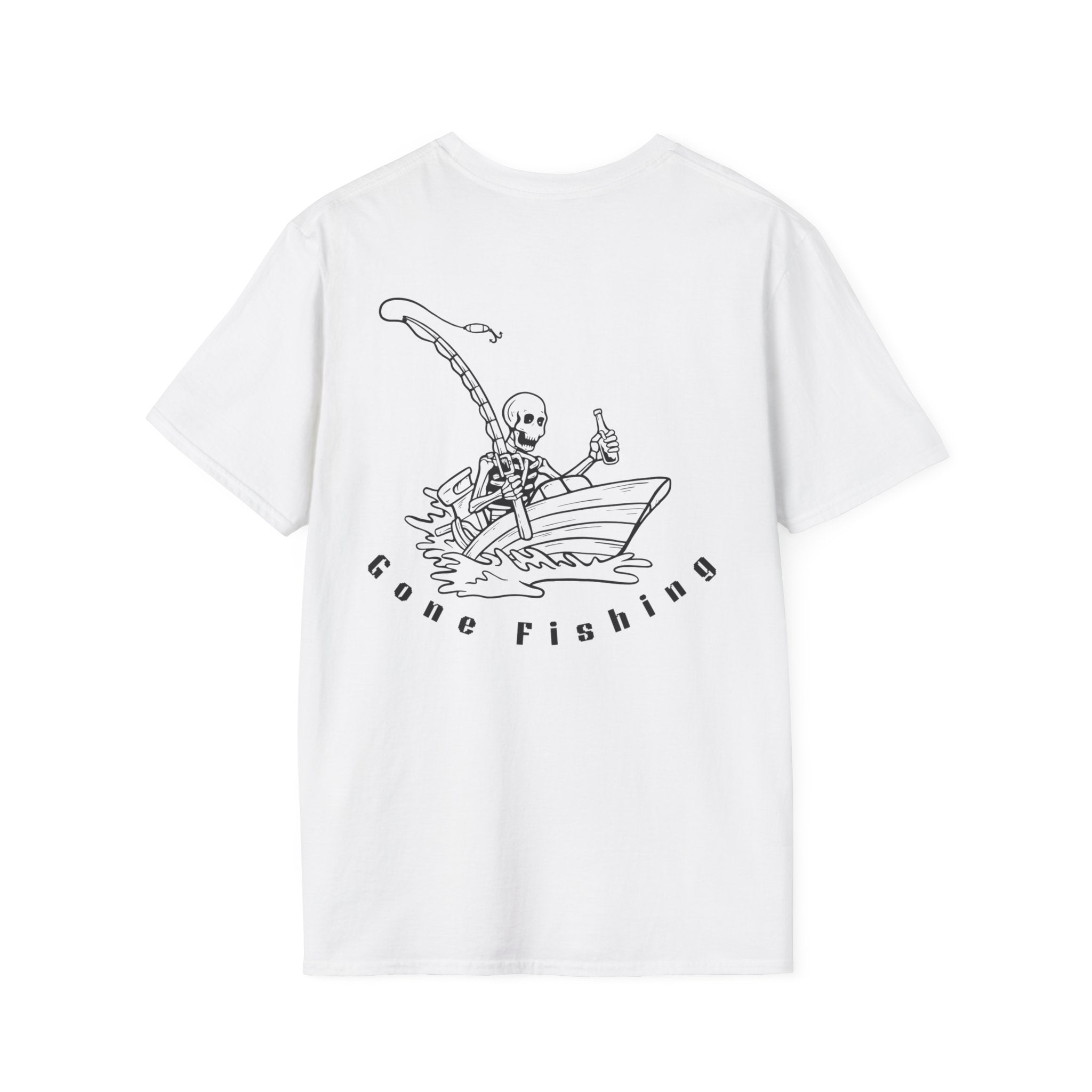 Skeleton Fishing Drunk in a Boat T-Shirt