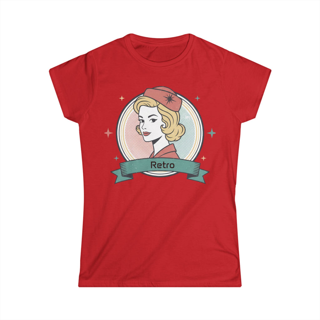 Retro Pin-Up Women's Tee — 'Retro' Ribbon Badge