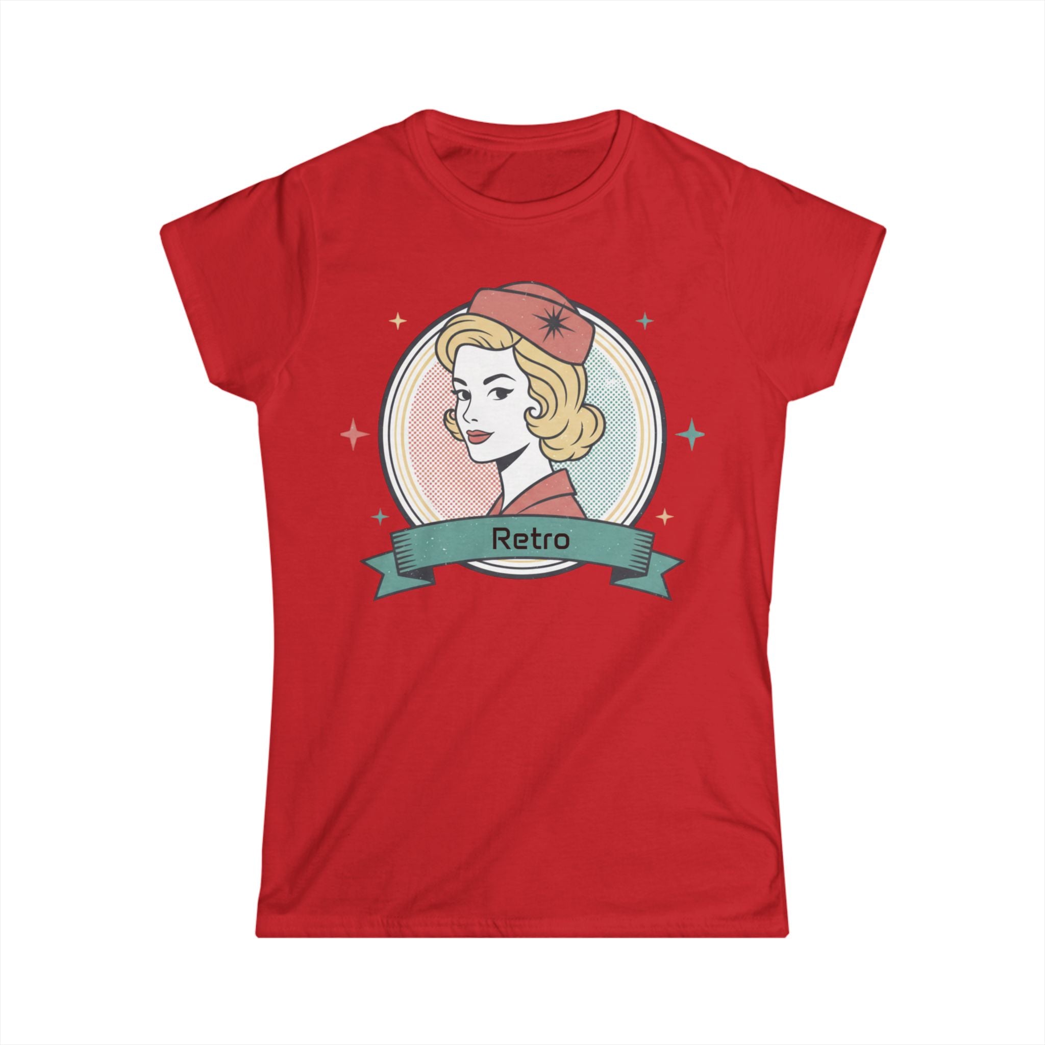 Retro Pin-Up Women's Tee — 'Retro' Ribbon Badge