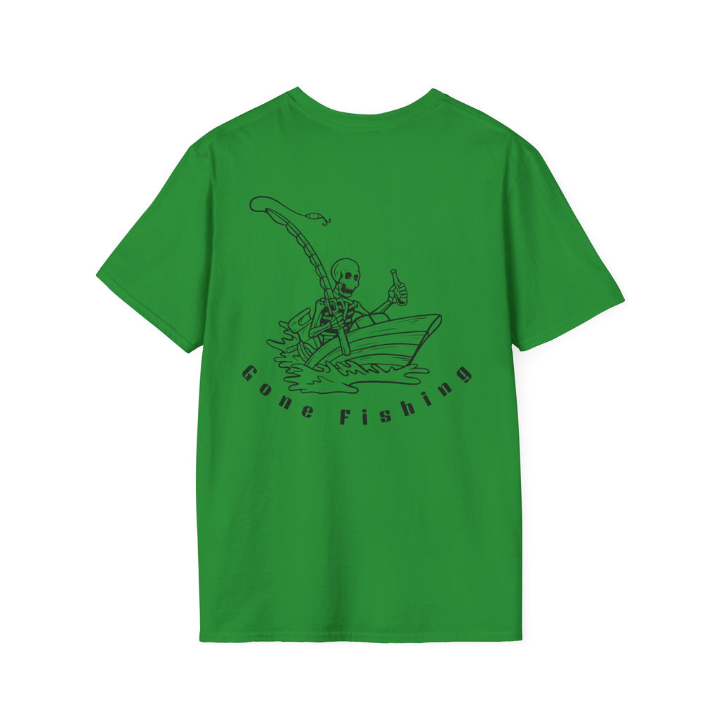 Skeleton Fishing Drunk in a Boat T-Shirt