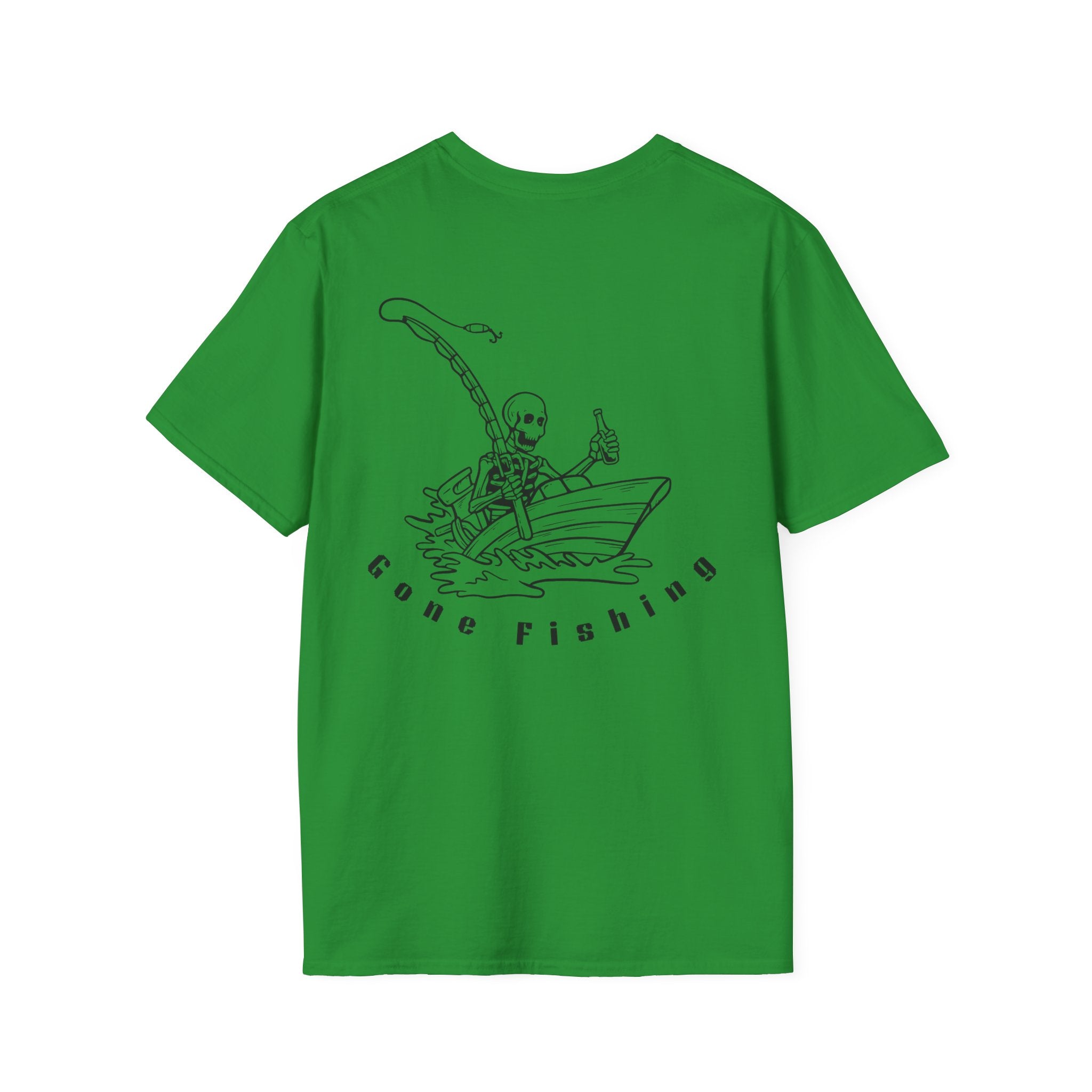 Skeleton Fishing Drunk in a Boat T-Shirt