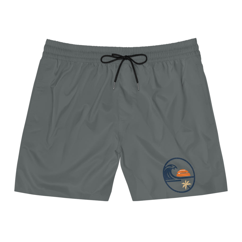 Beach  Sunset Wave- Mid-Length  SwinTrunks