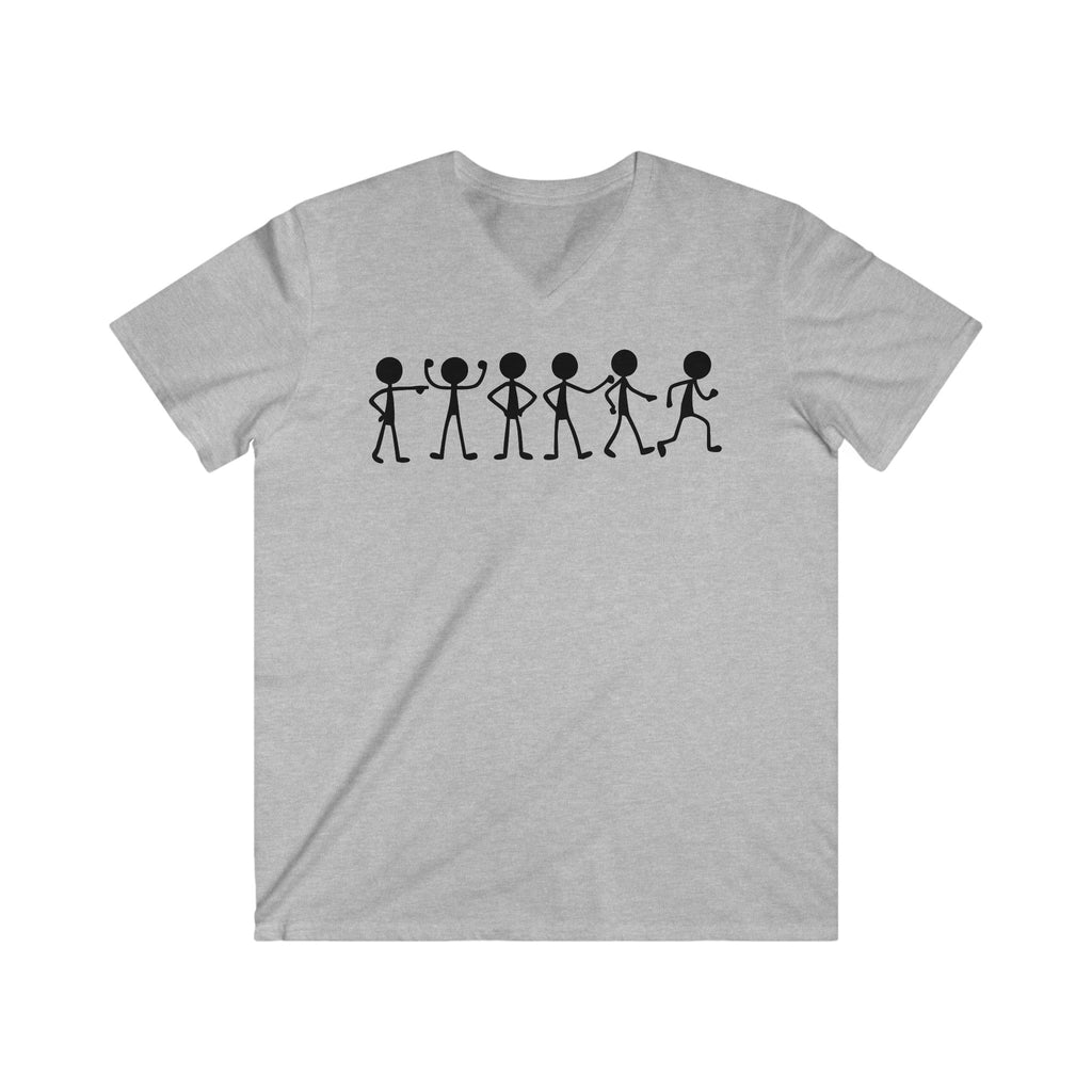 Stick Figure Lineup V-Neck Tee