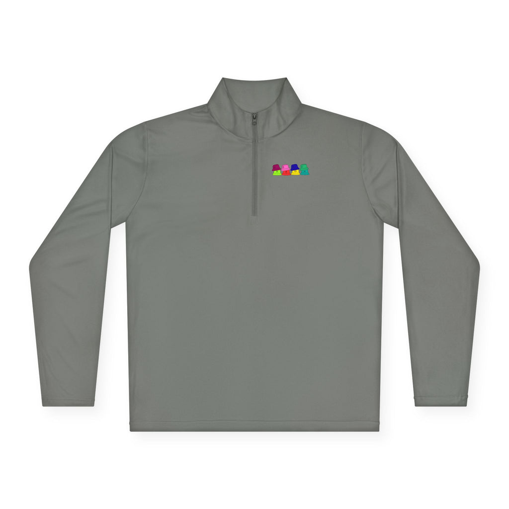 Quarter-Zip Pullover —  Bucket Hat