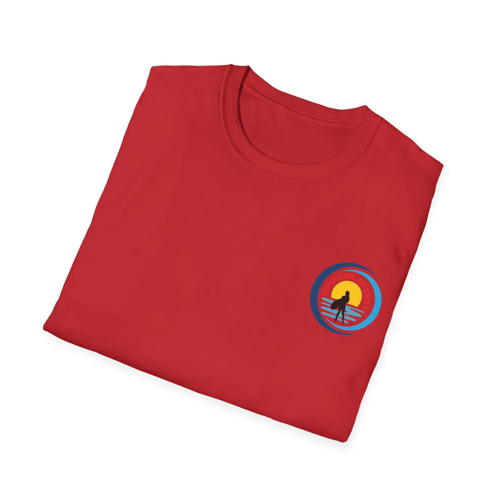 Sunset Surfing Women T-Shirt — Female Surfer Looking Into Sunset