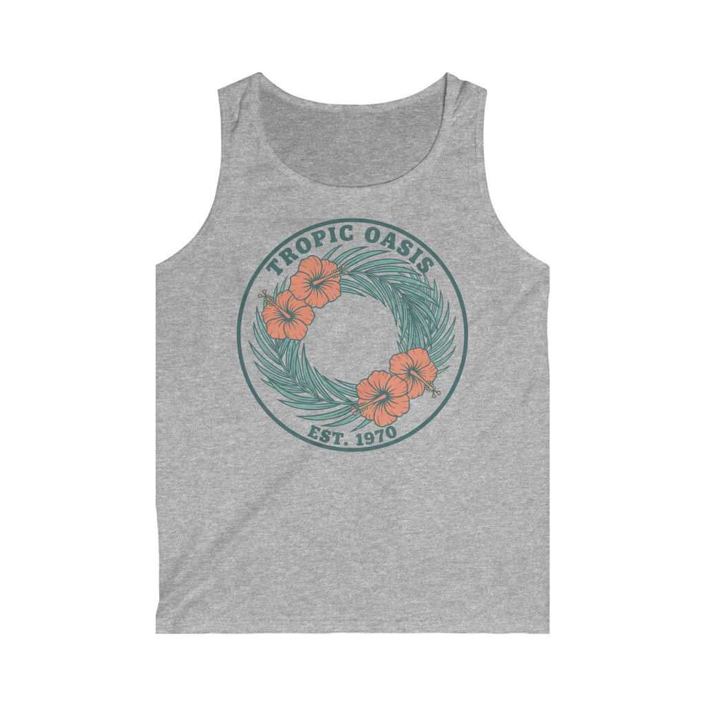 Tropical Oasis Tank Top — 'Tropic Oasis Est. 1970' Floral Beach Vest