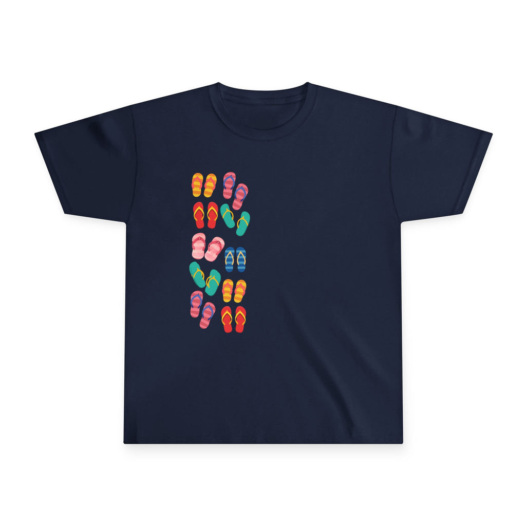 Youth Tee — Colorful Flip Flop Print Kids' Summer T-Shirt