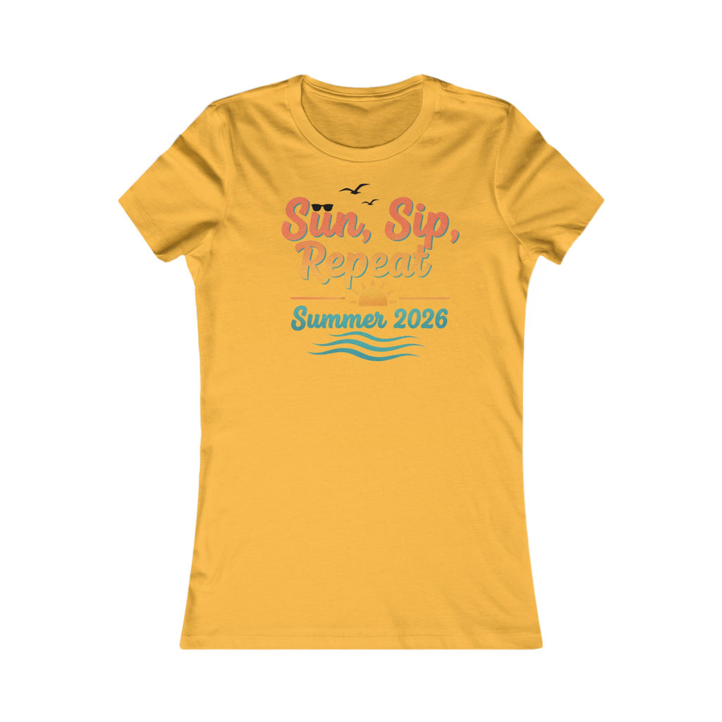 Sun, Sip, Repeat Summer 2026 Tee — Women's Beach Vacation T-Shirt
