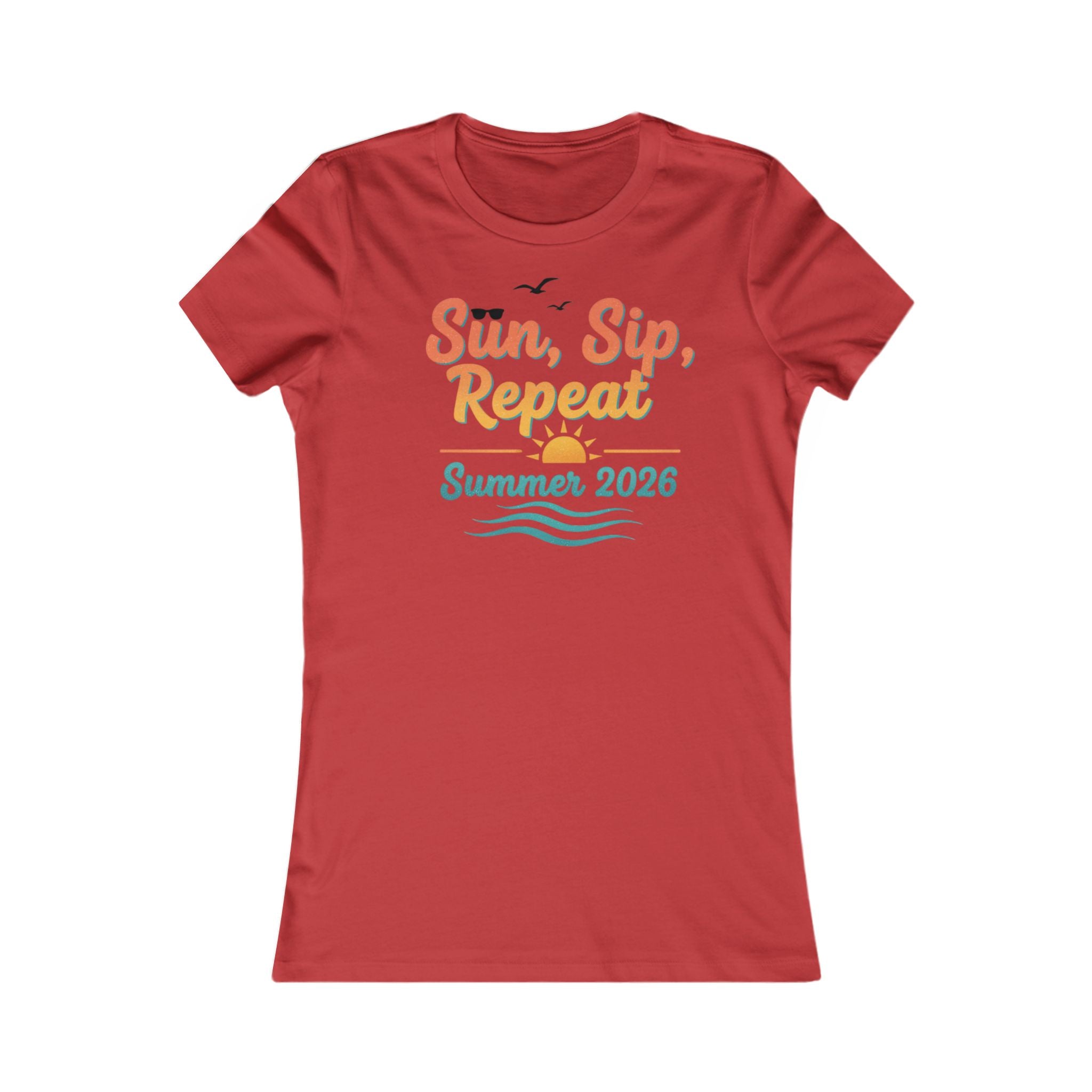 Sun, Sip, Repeat Summer 2026 Tee — Women's Beach Vacation T-Shirt