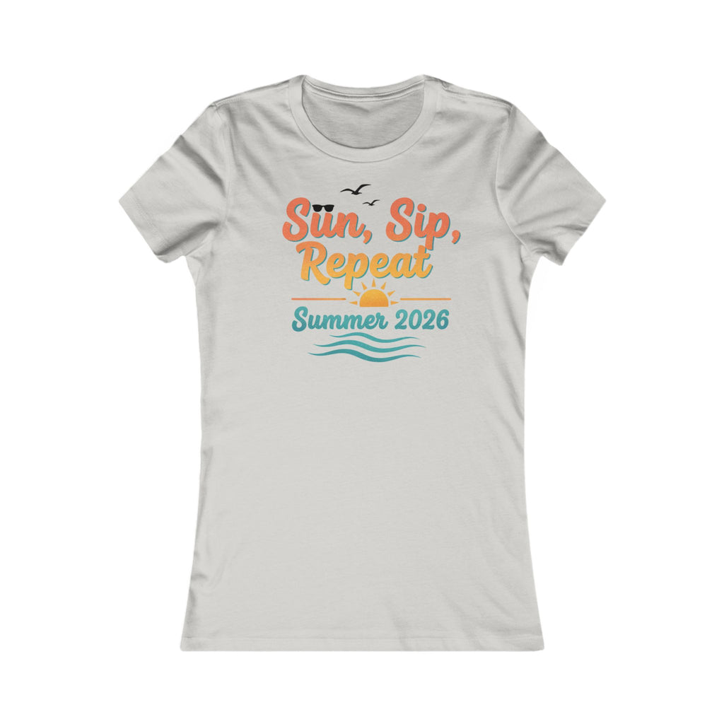 Sun, Sip, Repeat Summer 2026 Tee — Women's Beach Vacation T-Shirt