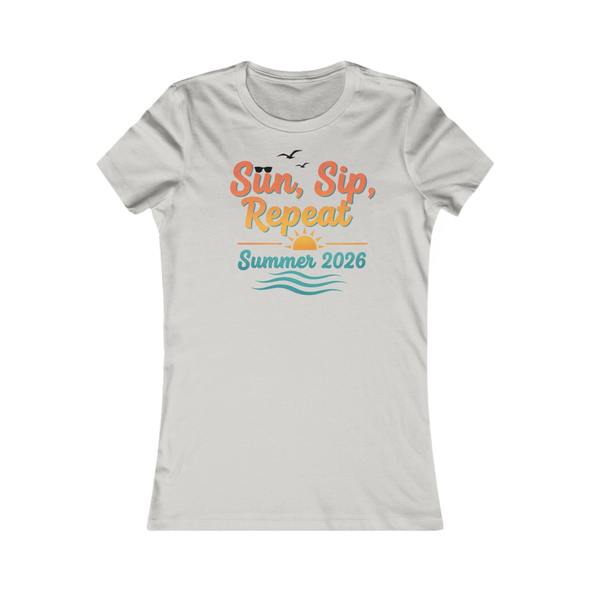 Sun, Sip, Repeat Summer 2026 Tee — Women's Beach Vacation T-Shirt