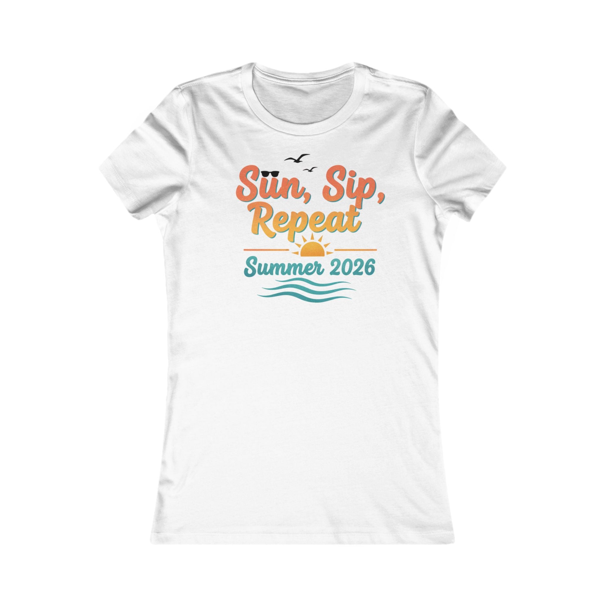 Sun, Sip, Repeat Summer 2026 Tee — Women's Beach Vacation T-Shirt