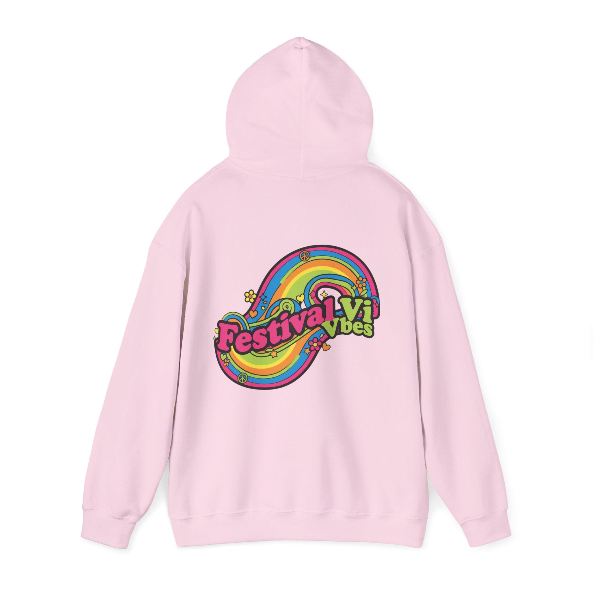 Festival Vibes Hoodie — Retro Rainbow Music  Pullover