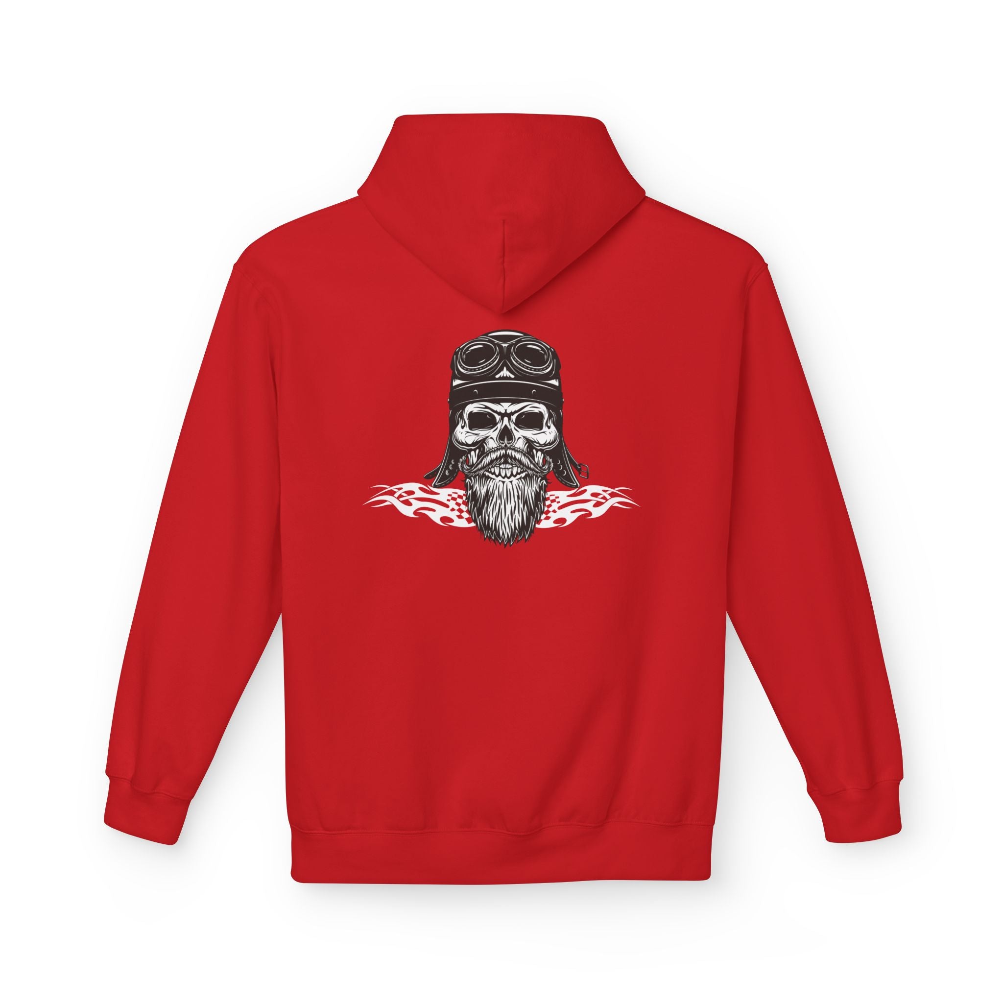 Aviator Skull Hoodie — Vintage Pilot Skull with Goggles & Beard Back