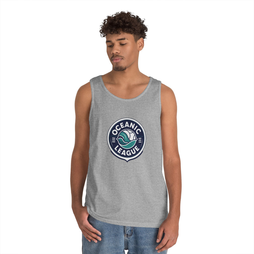 Oceanic League Tank Top — Retro Wave Surf Emblem