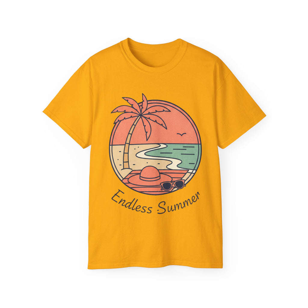 Endless Summer Tee — Retro Beach Palm Tree Graphic T-Shirt