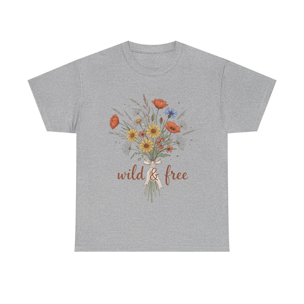 Wild & Free Floral Tee — Boho Bouquet Graphic T-Shirt