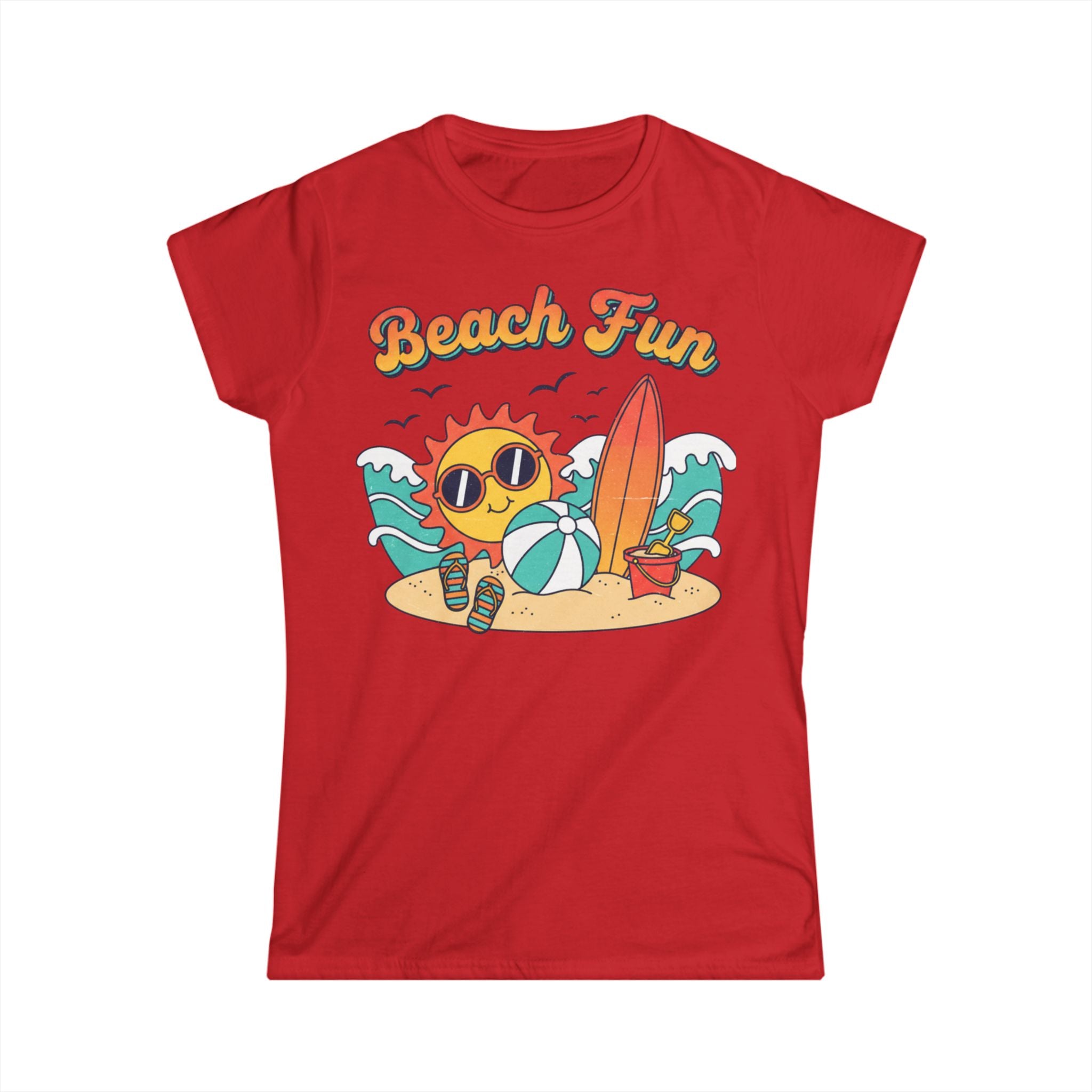 Beach Fun Women's Tee — Cute Sun Surfboard  Summer Shirt