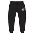 Embroidered Sunshine Logo Sweatpants — Cozy White Fleece Joggers