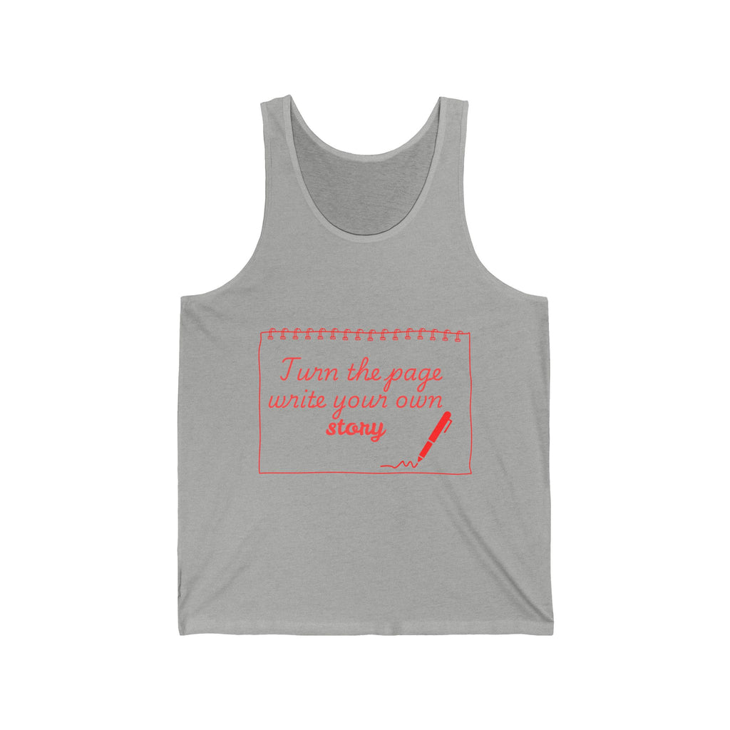 Tank — "Turn the page, write your own story" Inspirational Writing Tank Top