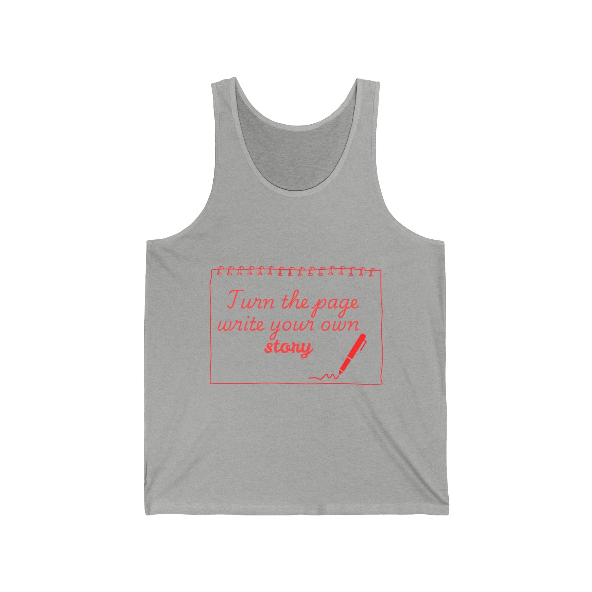 Tank — "Turn the page, write your own story" Inspirational Writing Tank Top