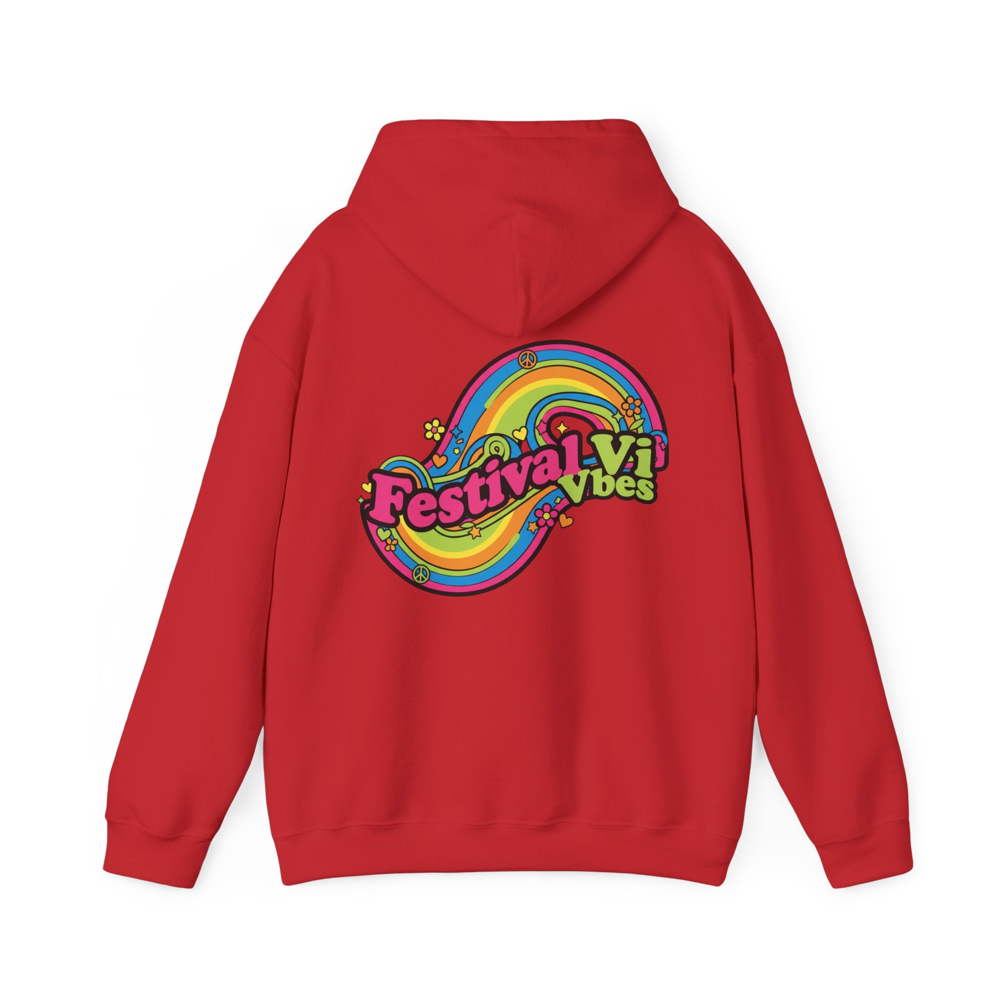 Festival Vibes Hoodie — Retro Rainbow Music  Pullover