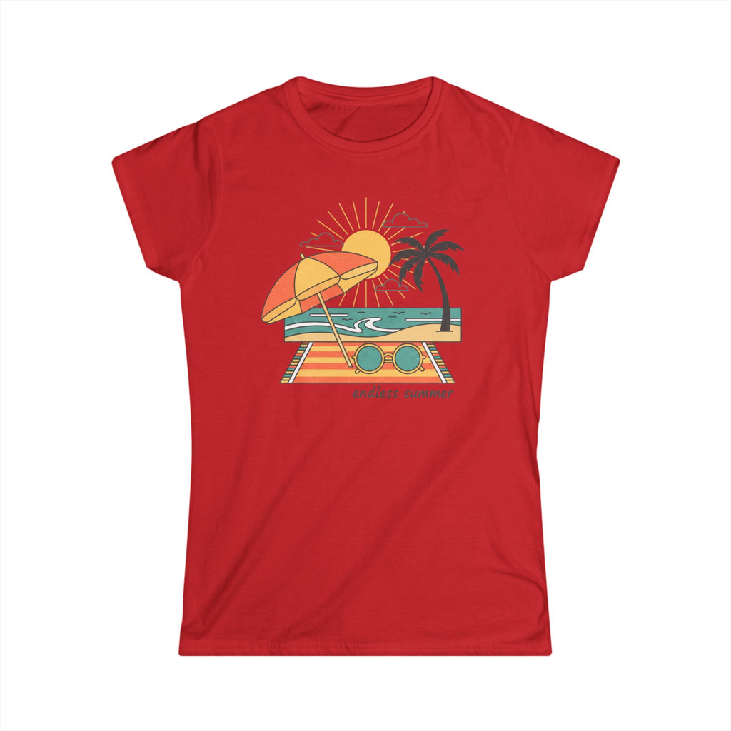 Endless Summer Women's Tee — Retro Beach Palm Tree Graphic T-Shirt