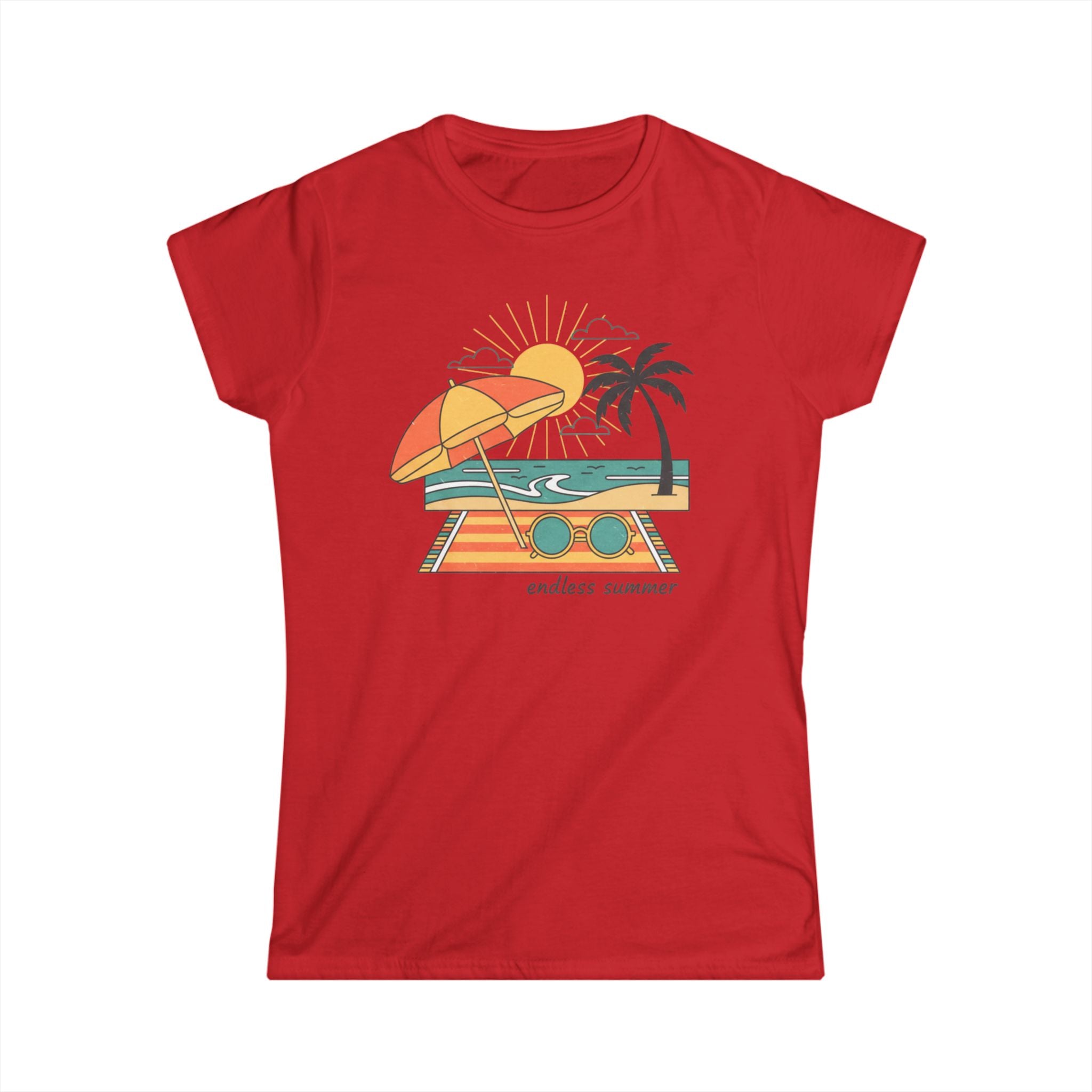 Endless Summer Women's Tee — Retro Beach Palm Tree Graphic T-Shirt