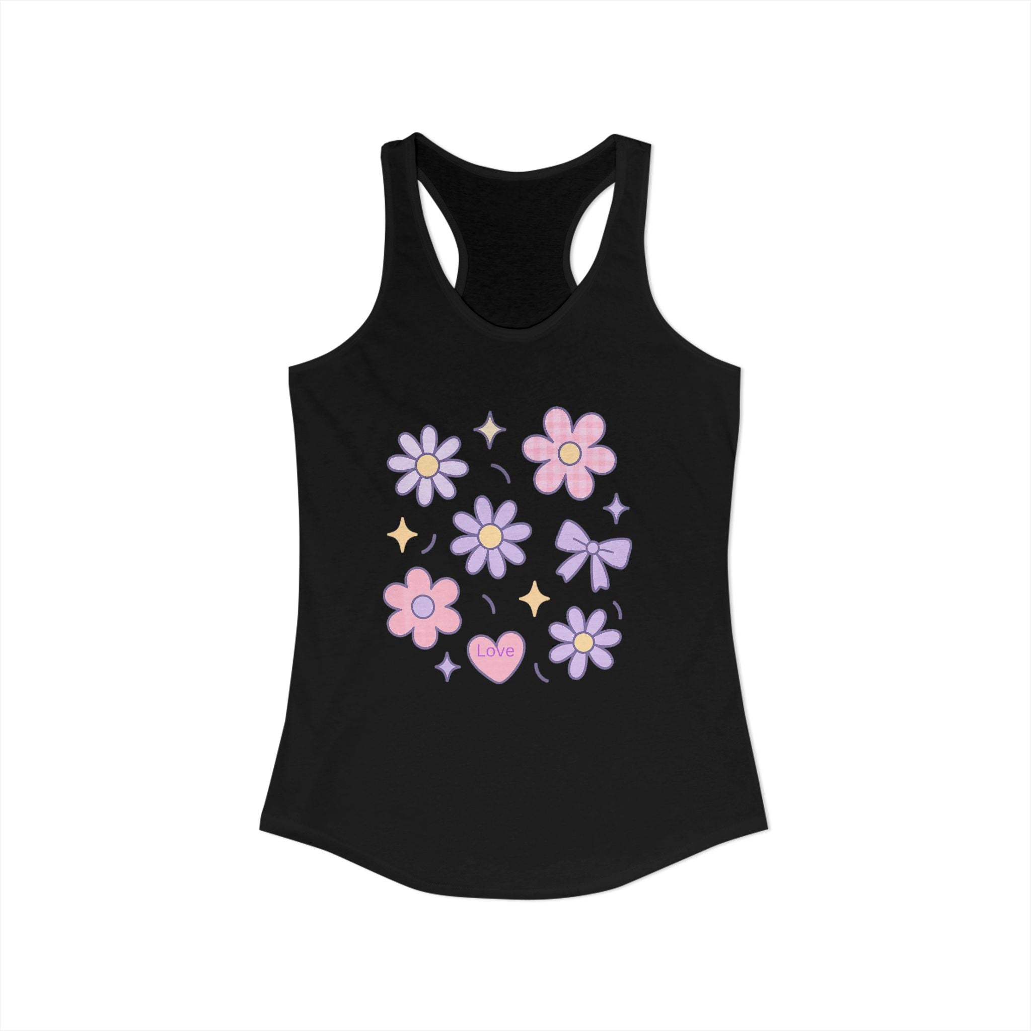 Women's Ideal Racerback Tank Flower Love