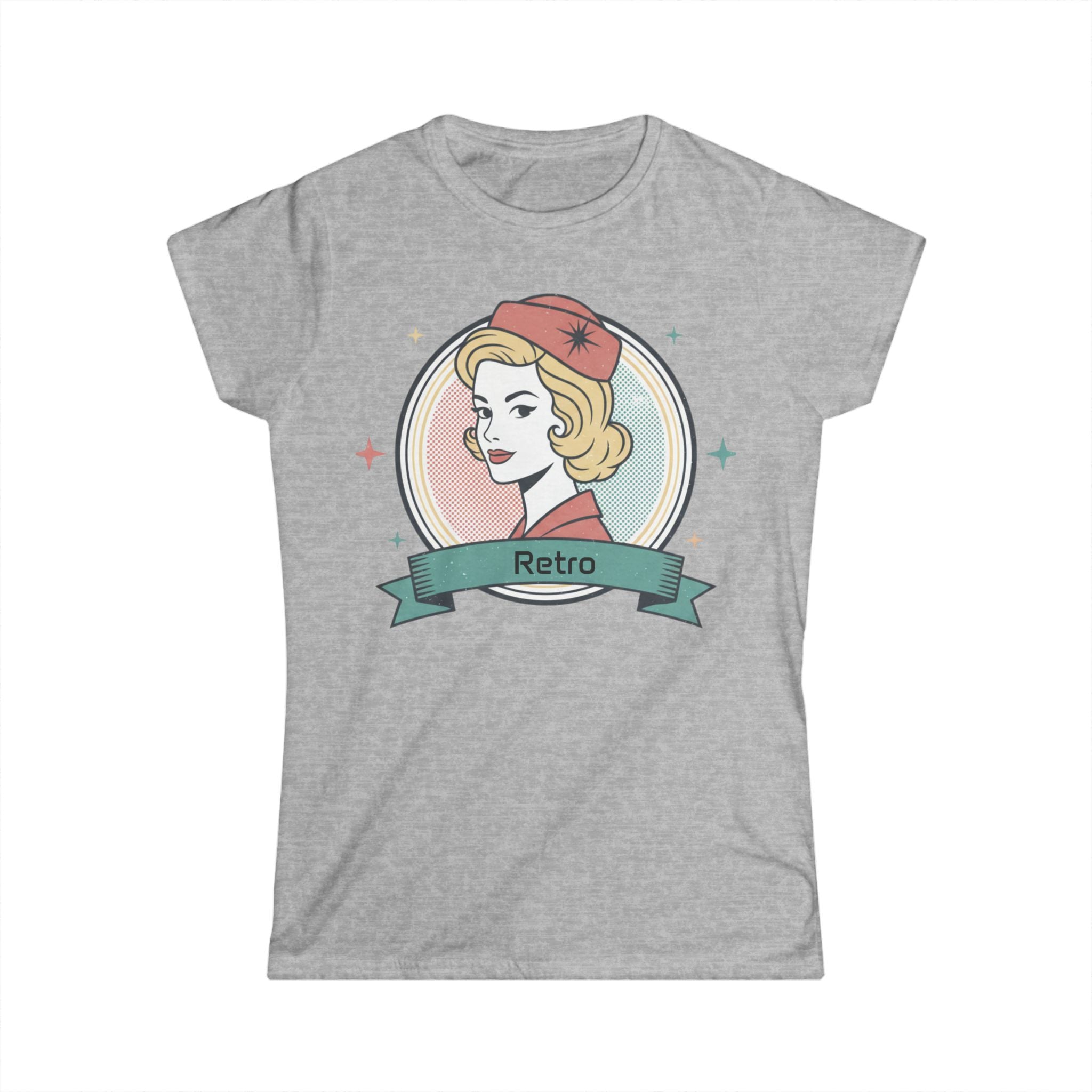 Retro Pin-Up Women's Tee — 'Retro' Ribbon Badge