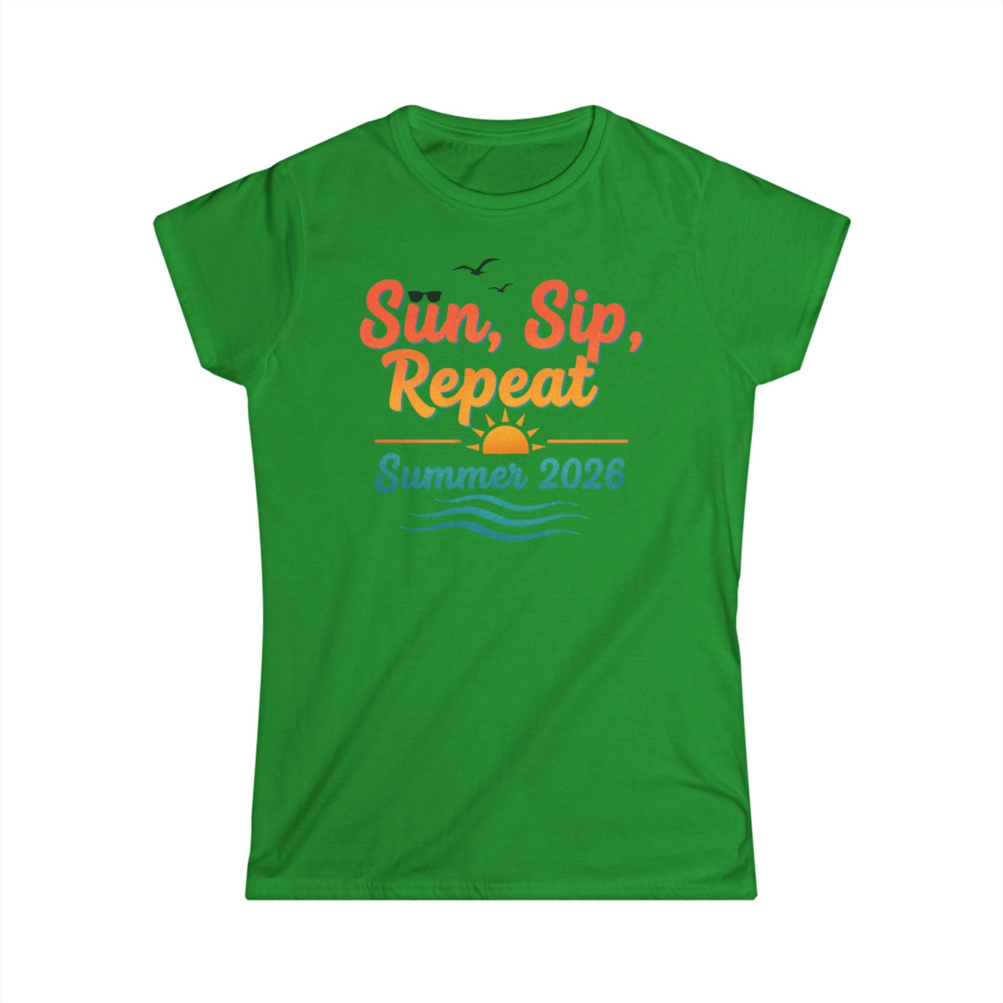 Sun, Sip, Repeat Summer 2026 Tee — Women's Casual Summer T-Shirt