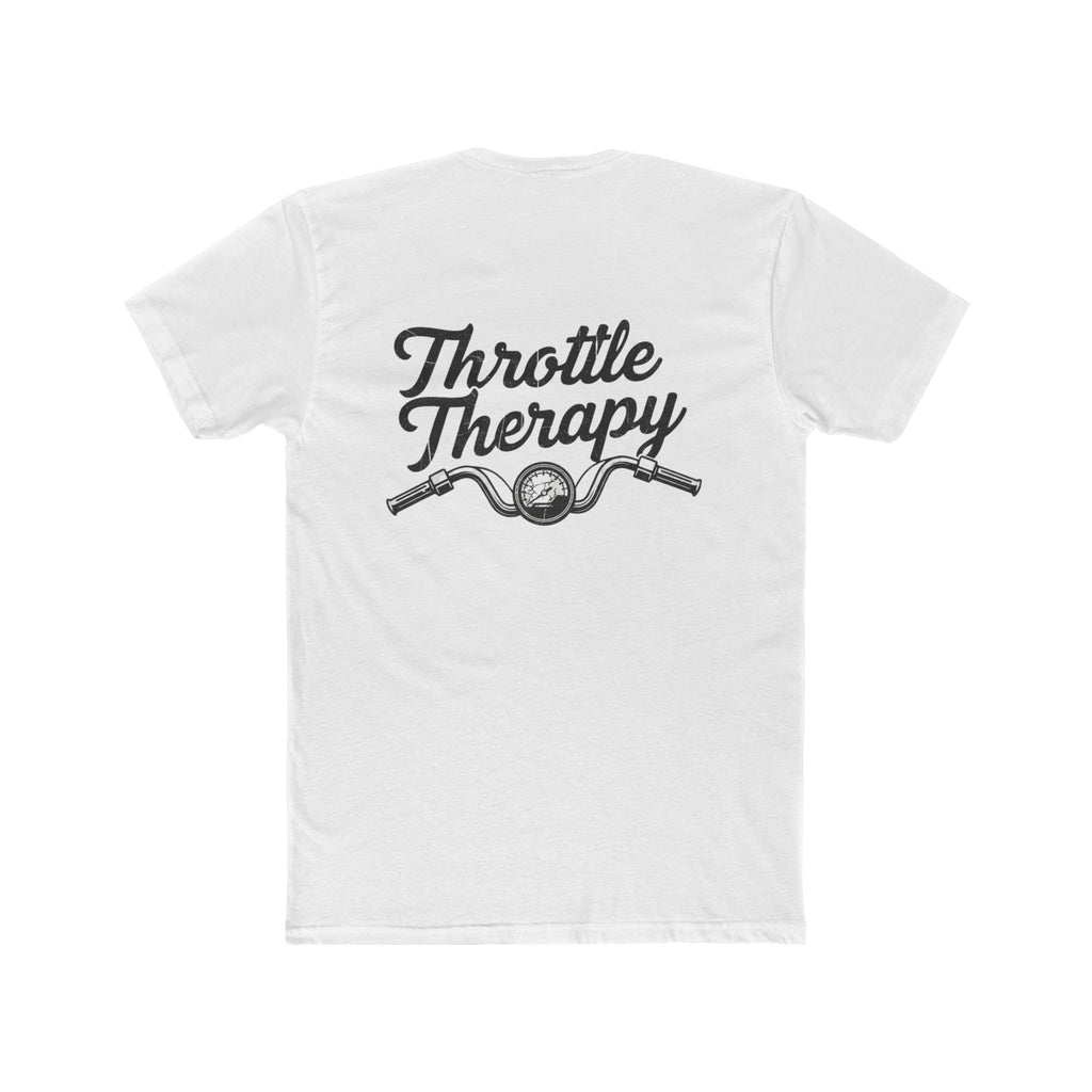 Throttle Therapy T-Shirt — Motorcycle Rider Tee with Handlebars Design